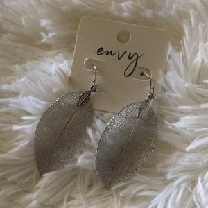 Delicate Hand Dipped Natural Leaf Earrings